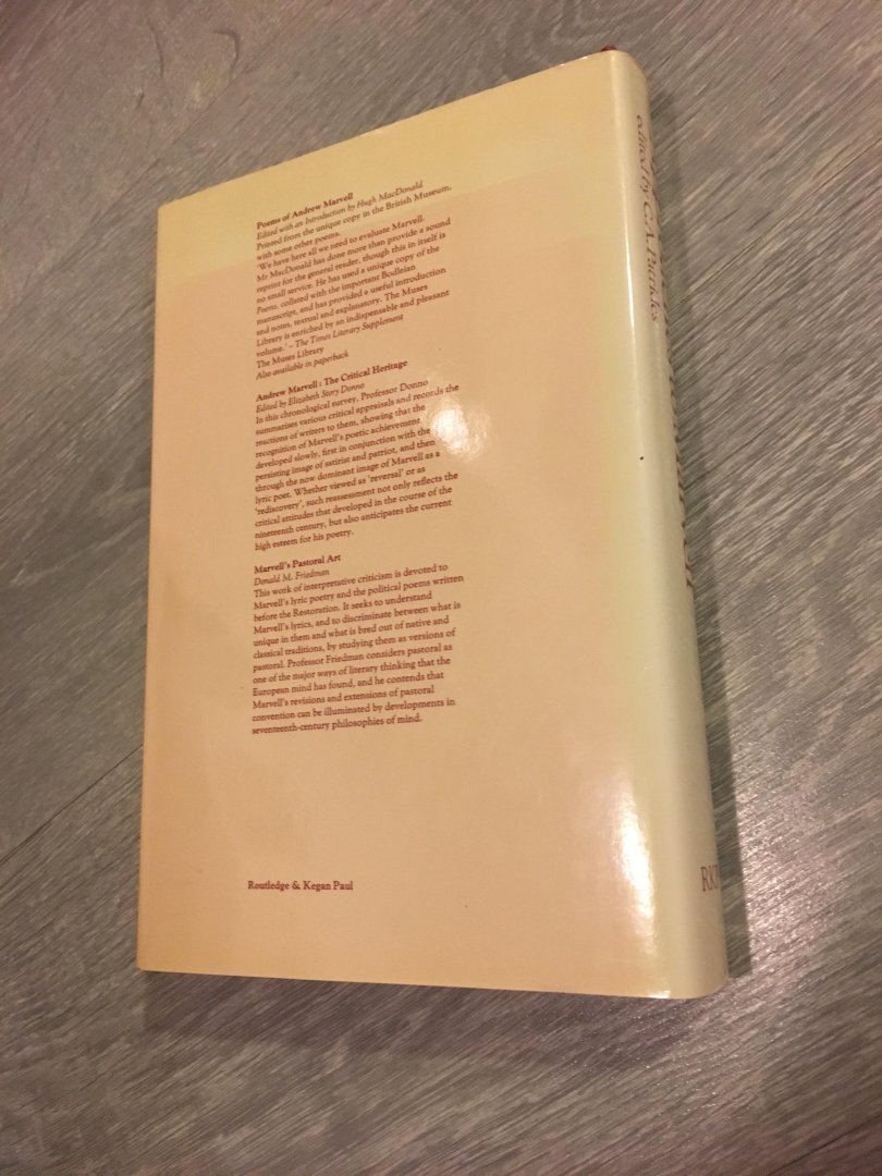 C.A. Patrides - Approaches to marvell,!the York tercentary lecitures