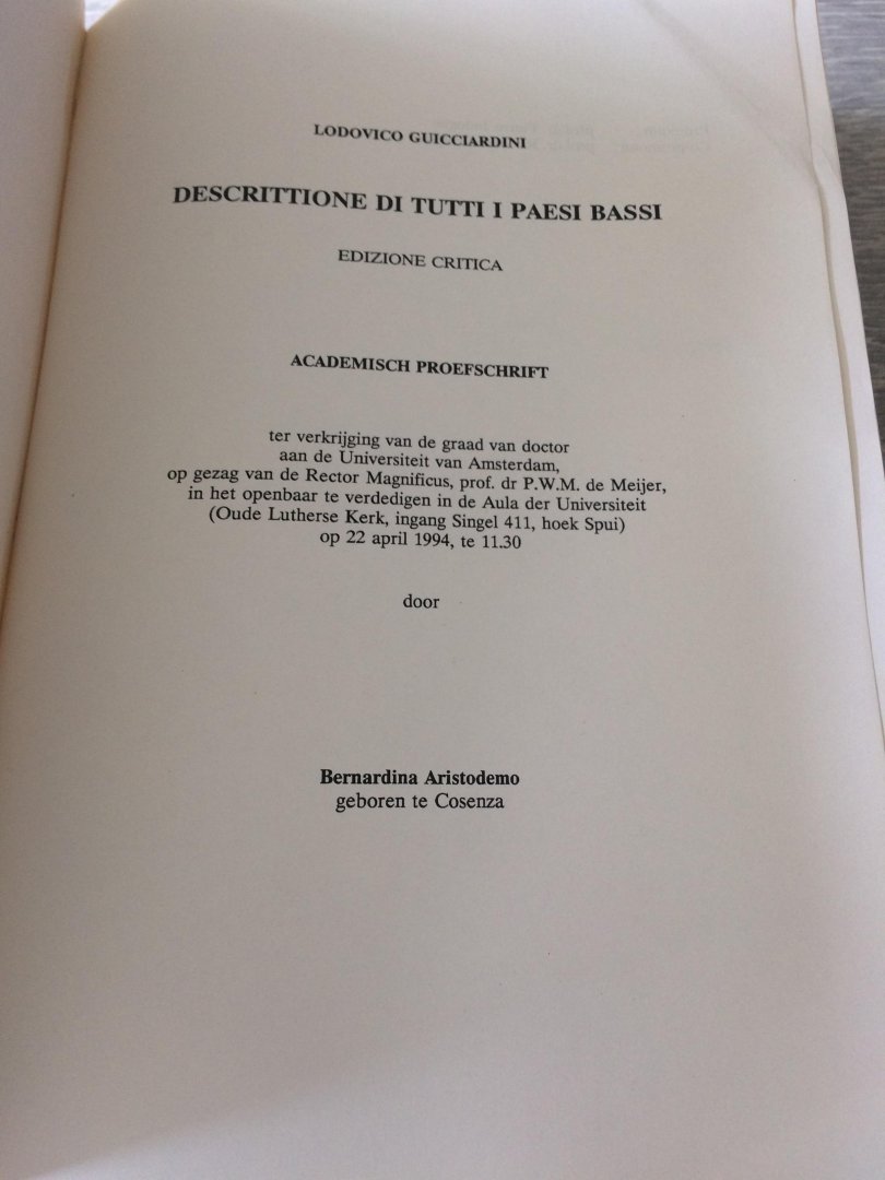 Guicciardini, L. - Descrittione di tutti i Paesi Bassi / druk 1