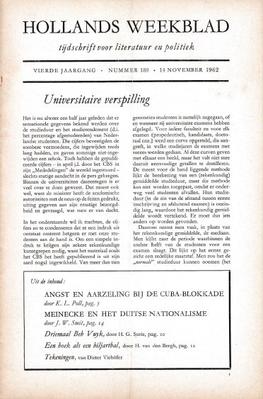 K.L. Poll (redactie) - Hollands Weekblad, vierde jaargang, nummer 180, 14 november 1962