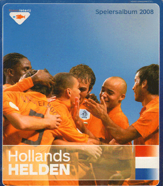 Staatsloterij - Hollands Helden (Spelersalbum 2008), insteekmap met 25 losse spelerskaarten die verkrijgbaar waren bij aankoop van een Staatslot, goede staat