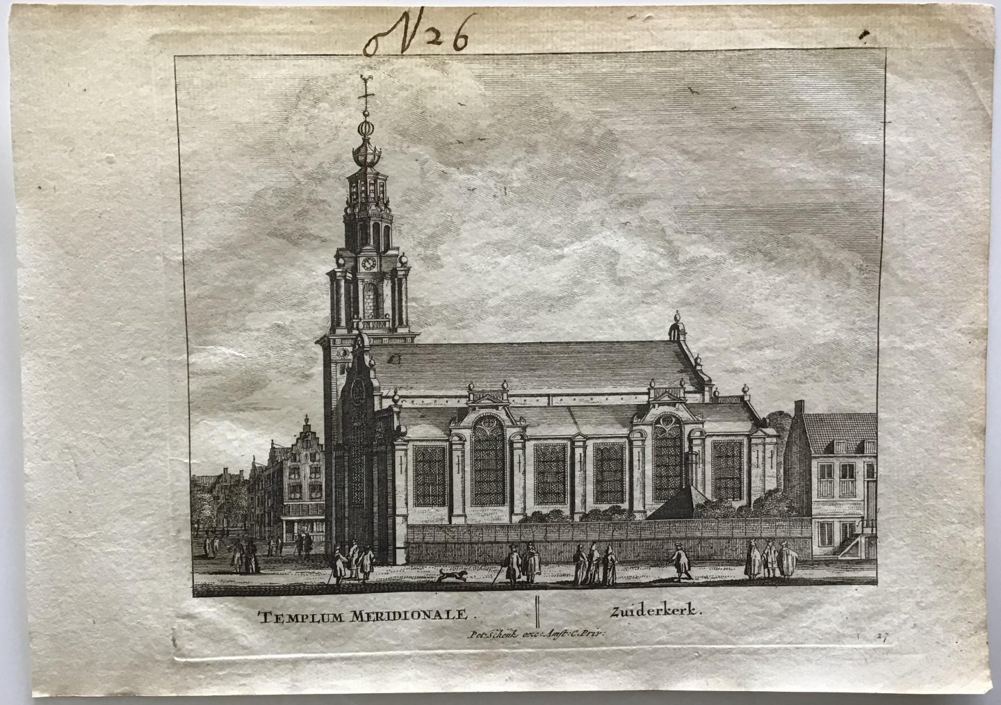 Schenck, Petrus [Pieter Schenk] - Zuiderkerk. Originele kopergravure.