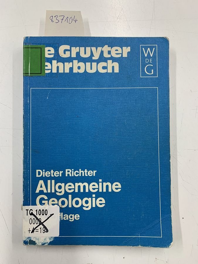 Richter, Dieter: - Allgemeine Geologie