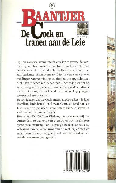 Baantjer, Appie .. Foto omslag Dirk Vanoutryve - De Cock en tranen aan de Leie