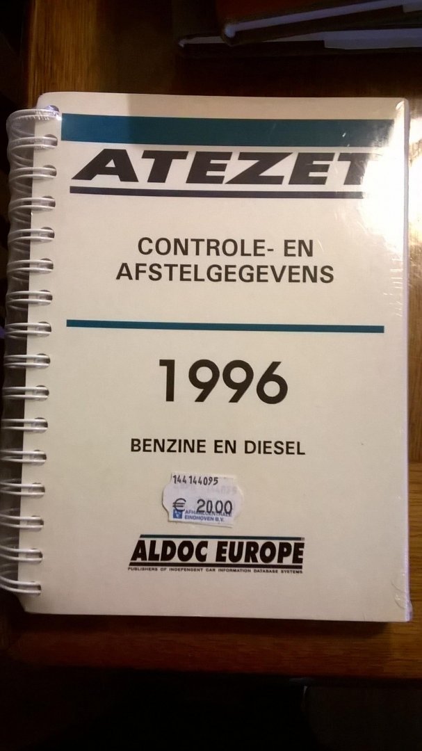  - ATEZET controle- en afstelgegevens 1996 / benzine en diesel