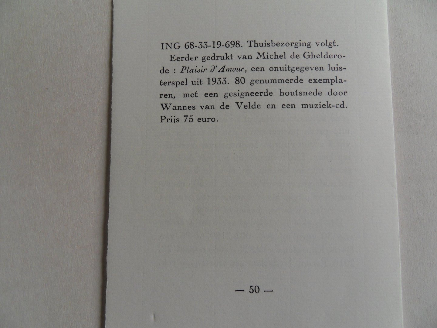 Simoens, Peter. [ GESIGNEERD door de samensteller ] - Michel de Ghelderode in het Nederlands. - een geïllustreerde bibliografie. [ Genummerd exemplaar 14 / 50 ].