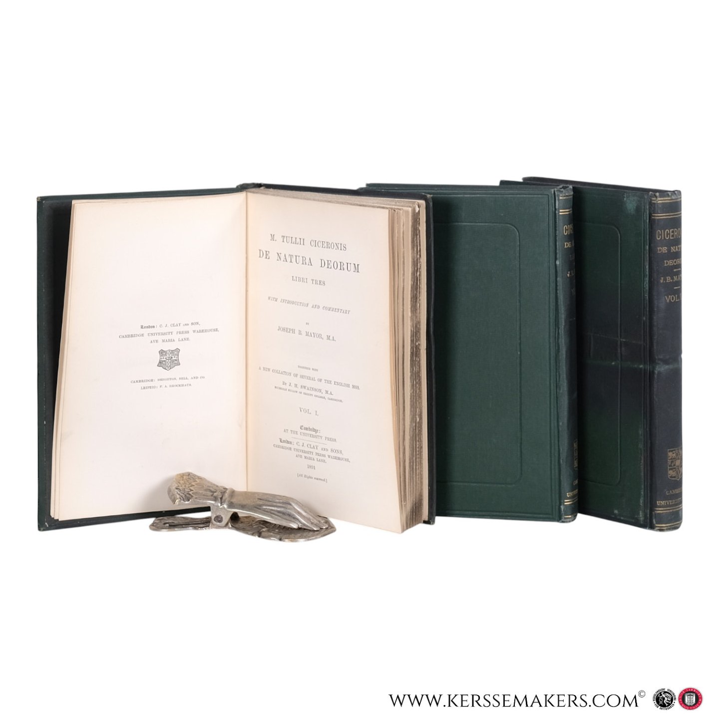 Cicero, Marcus Tullius / Mayor, Joseph B. / Swainson, J.H. - De Natura Deorum. Libri tres. With introduction and commentary. Together with a new collation of several of the English manuscripts. [3 volumes].