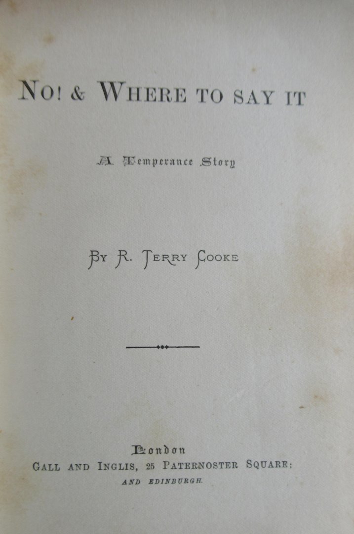 Terry Cooke, R. - No and Where to say it
