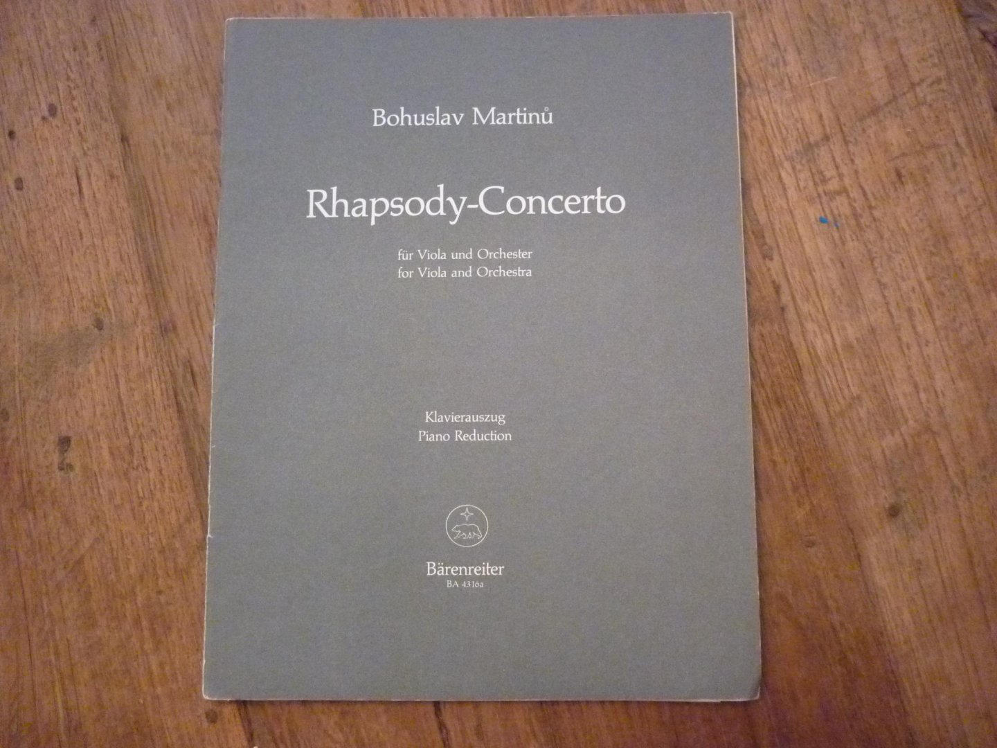 Martinů; Bohuslav (1890–1956) - Rhapsody-Concerto für Viola und Orchester (1952); voor: Altviool, piano