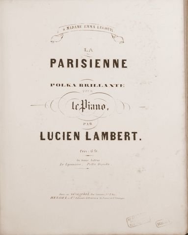 Lambert, Lucien: - La Parisienne. Polka brillante pour le piano