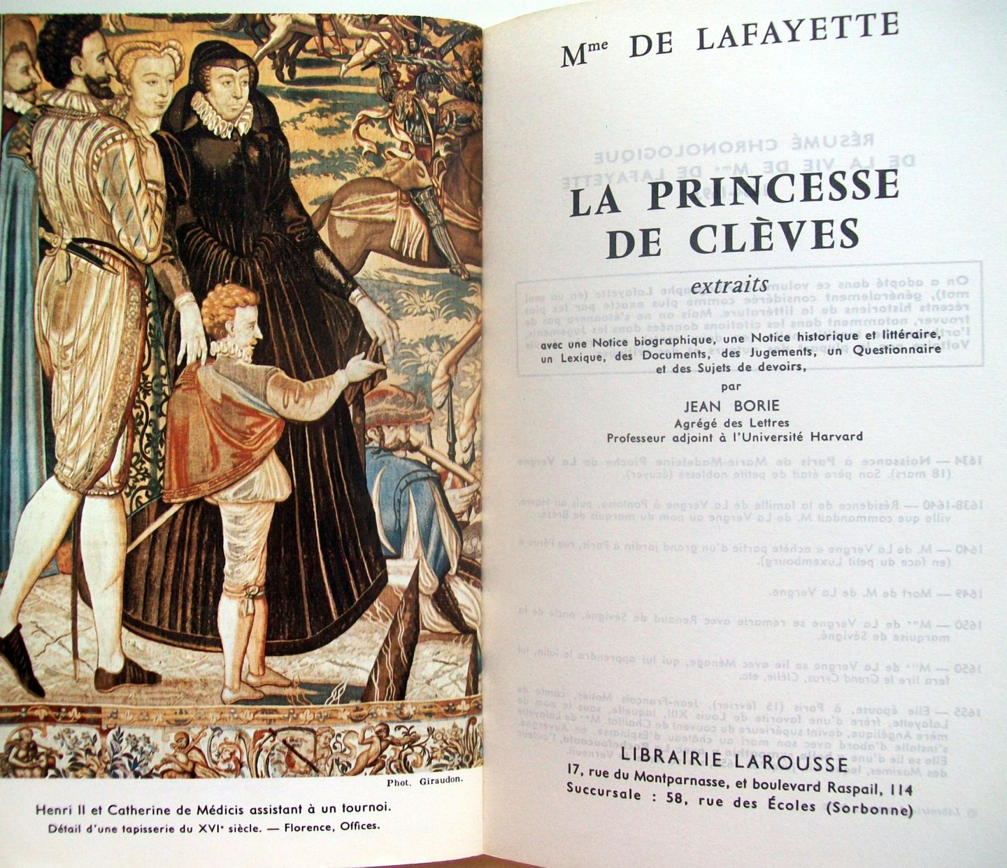 La Fayette, Madame de - La Princesse de Clèves (extraits) (FRANSTALIG)