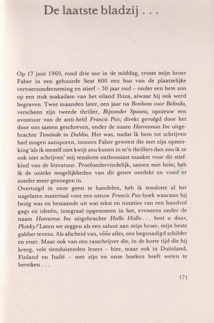 Heeresma's (= Faber en Heere Heeresma) - Hallo Hallo... bent u daar, Plotsky? Een spy-special