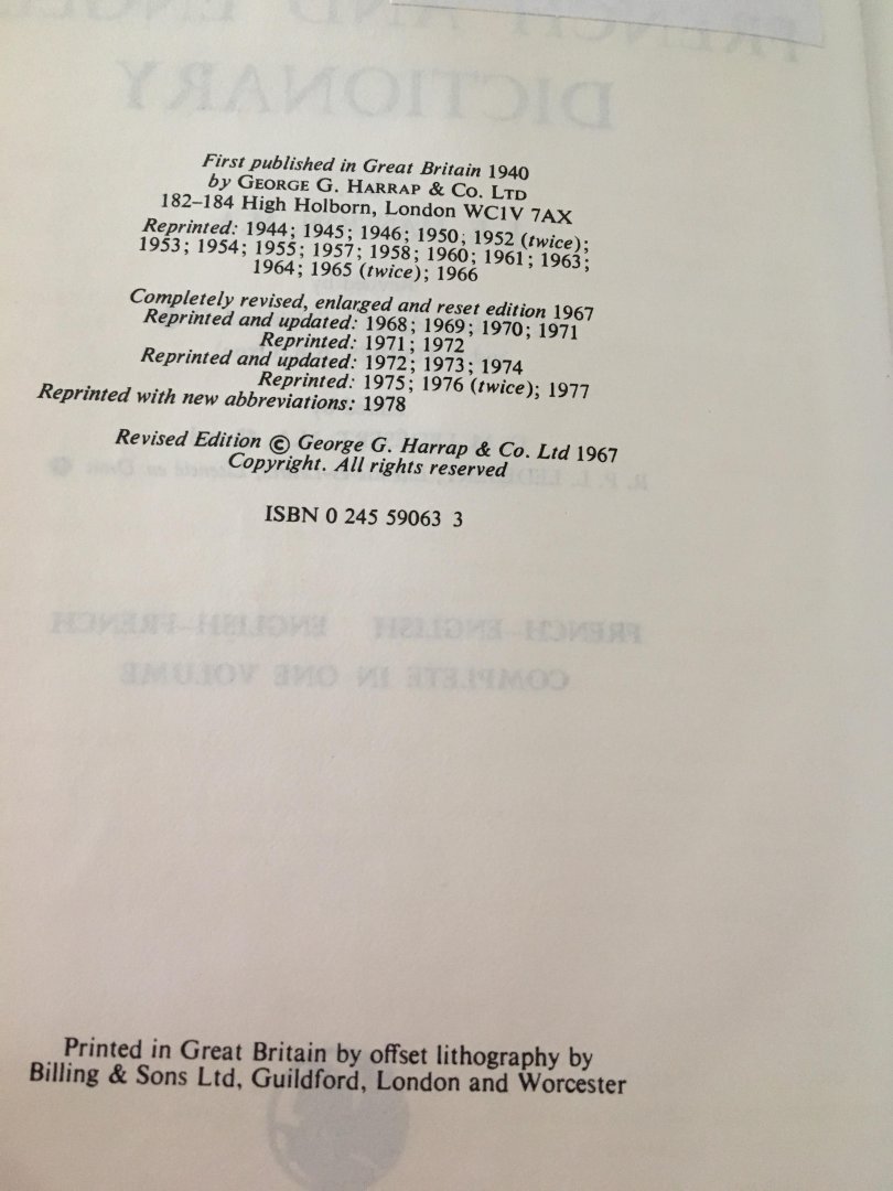 J.E. Mansion - Harrap’s New shorter French And English Dictionary