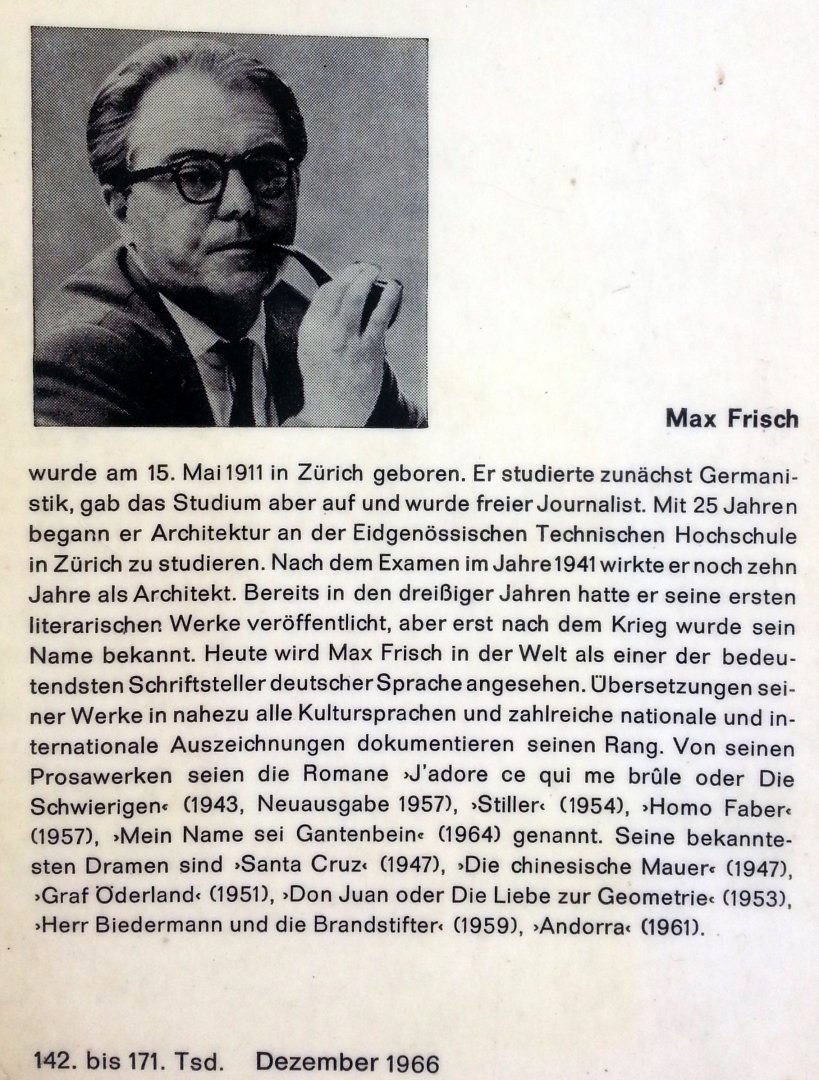 Frisch, Max - Stiller (DUITSTALIG)