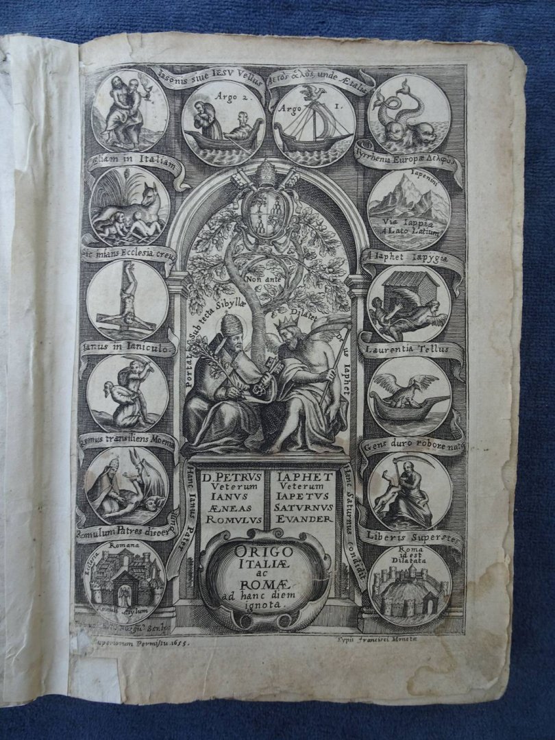 Hugonis, Jacobi. - Historia Romana sev origo Latii vel Italiae A C Romanae Urbis E' tenebris longae vetustatis in lucem producta. Liber Primus qui primor dia Europae,ac Latij primaeui Annales demonstrat, atque Urbis Conditae. Ad sanctissimum D.Nostrum Alexandrum...