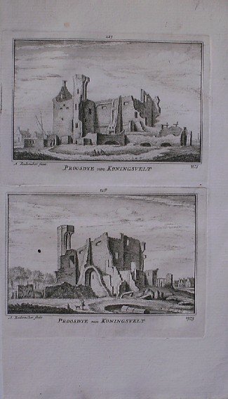 antique print (prent) - (Delft) Proosdij van Koningsvelt. (Koningsveld).