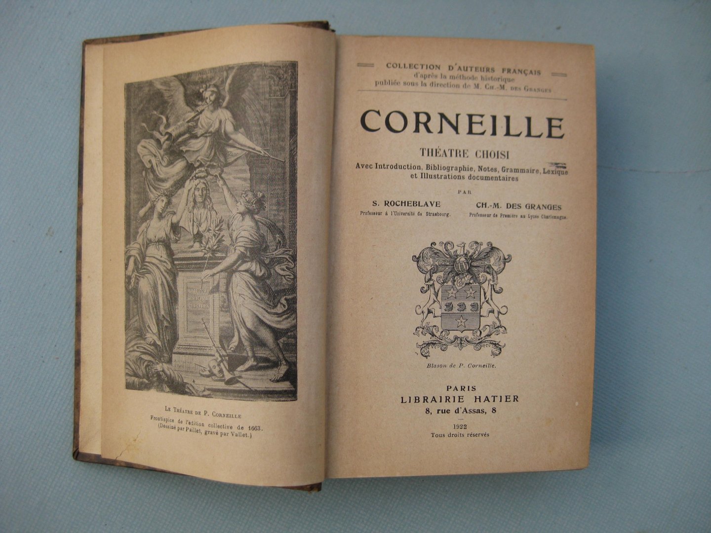Corneille - Théatre choisi. Avec Introduction, Bibliographie, Notes, Grammaire, Lexique et Illustrations documentaires.