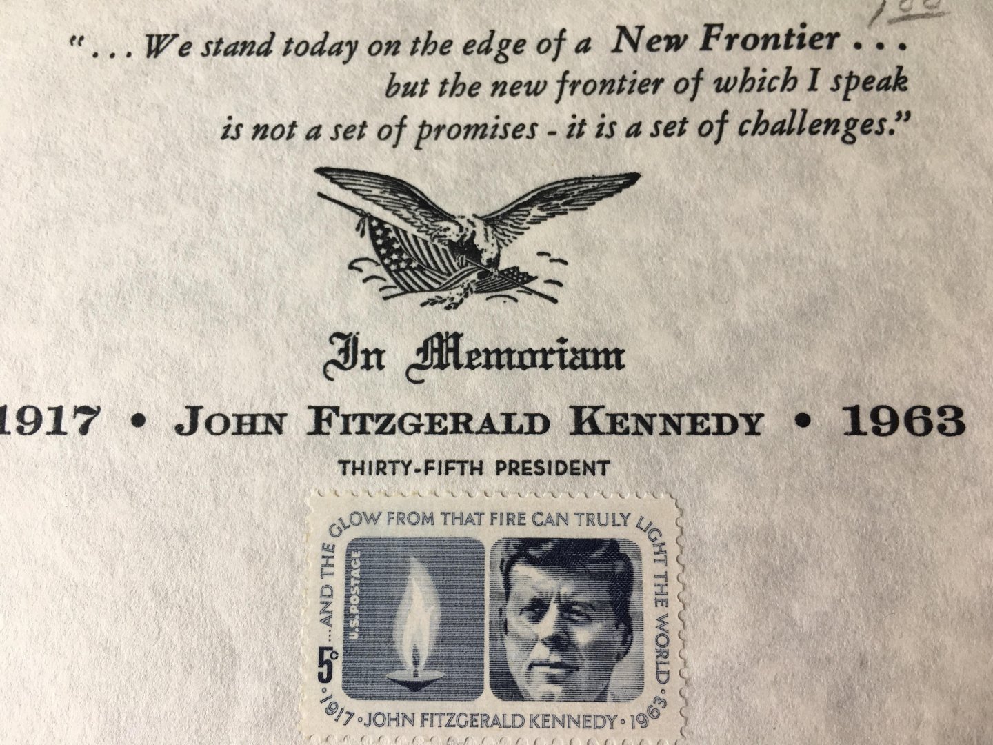 John F Kennedy - Postzegel; In Memorial John Fritzgerald Kennedy, 1967, nieuw