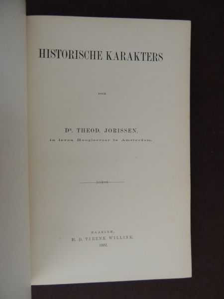 Jorissen, Dr. Theod. - Historische karakters