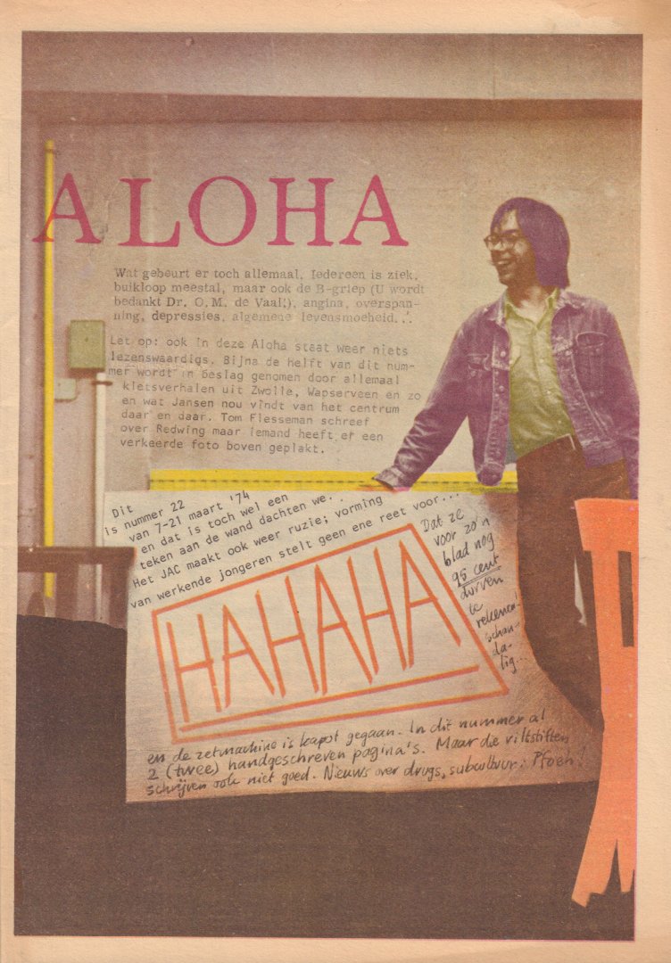 Diverse auteurs - Aloha 1974 nr. 22, Dutch underground magazine,  7 maart tot 21 maart, zeer goede staat