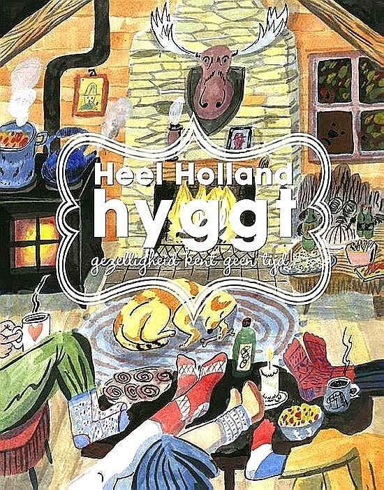 Bondt , Miriam de . [ isbn 9789085165033 ]  1617 - Heel Holland Hyggt . ( Gezelligheid kent geen tijd . ) Heel Holland hyggt, want de nieuwe rage in Nederland is komen overwaaien uit Denemarken en past naadloos bij de typisch Nederlandse traditie van gezelligheid. Hygge (spreek uit: huugge)  -
