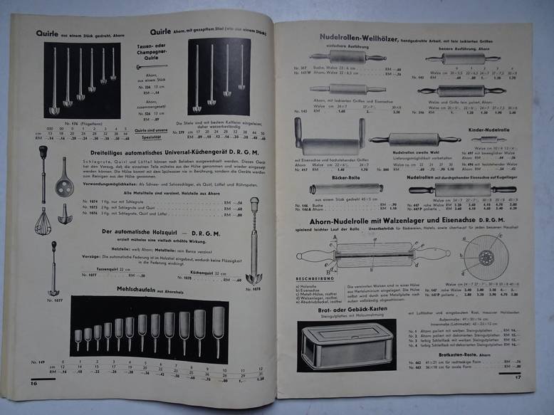 N.n.. - Jakob Bischoff Reichenbach-Fils. Fabrikation feiner Holzwaren für Haus und Küche. Katalog-Ausgabe 1939.