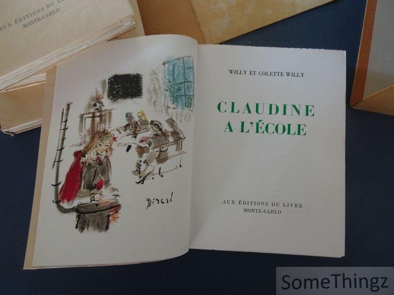 Willy et Colette Willy / Christian Berard (ills.) - Claudine à l'école.- Claudine à Paris.- Claudine en ménage.- Claudine s'en va. [4 volumes avec emboîtage orig.]
