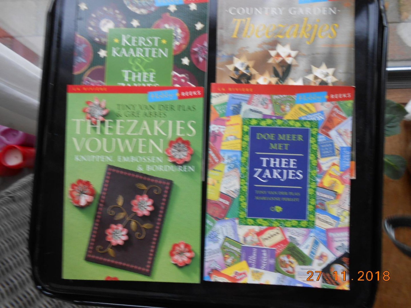  - Kerstkaarten & theezakjes Theezakjes vouwen/Country Garden /Doe meer met theezakjes