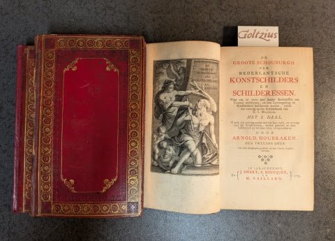 HOUBRAKEN, A., - De groote schouburgh der nederlantsche konstschilders en schilderessen. Waar van 'er veele met hunne Beeltenissen ten Tooneel verschynen, en hun Levensgedrag en Konstwerken beschreven worden: zynde een vervolg op het Schilderboek van K. v. Man...