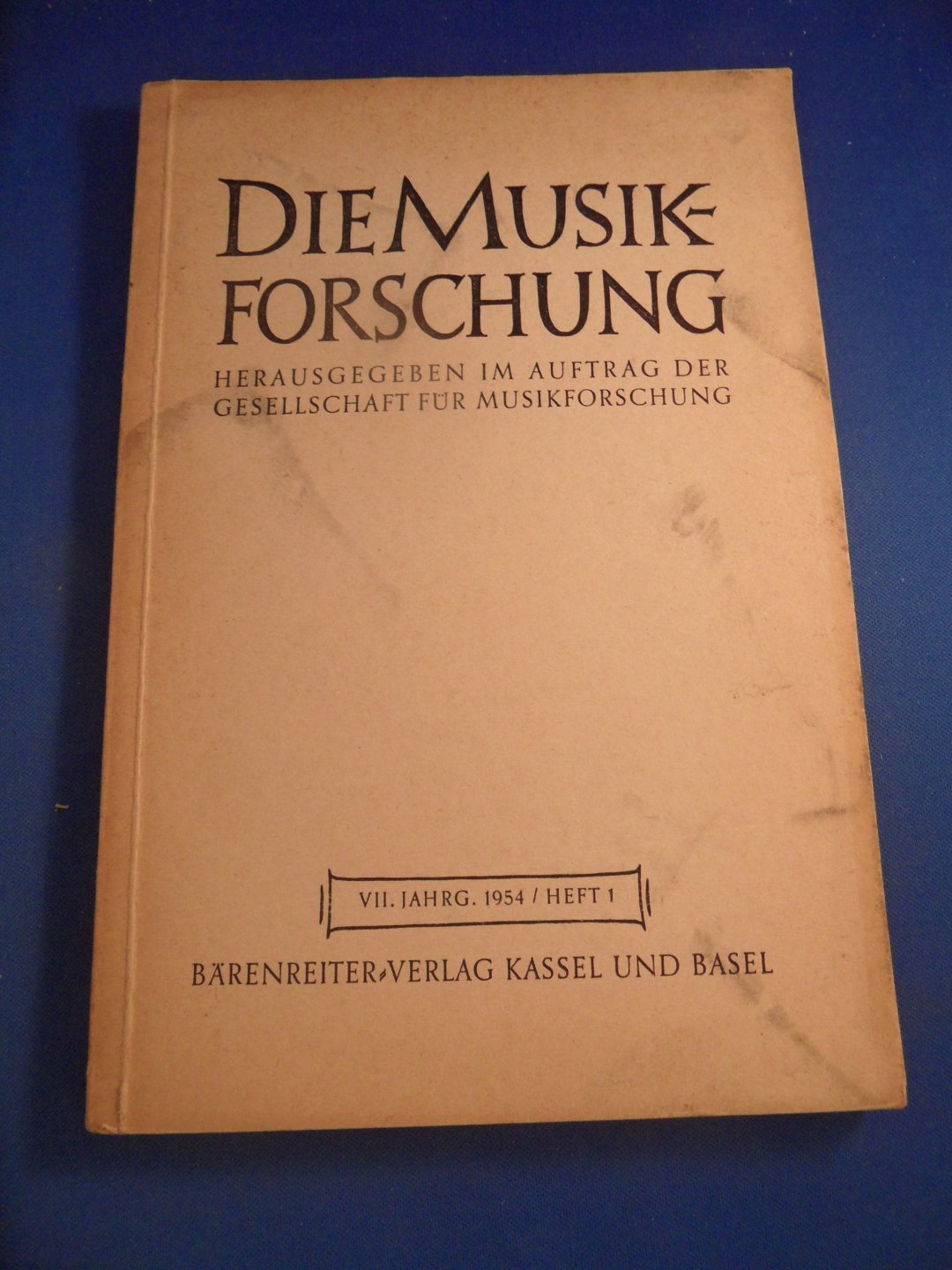  - Die Musikforschung. Herausgegeben von der Gesellschaft für Musikforschung. Jaargang VII, heft 1 1954