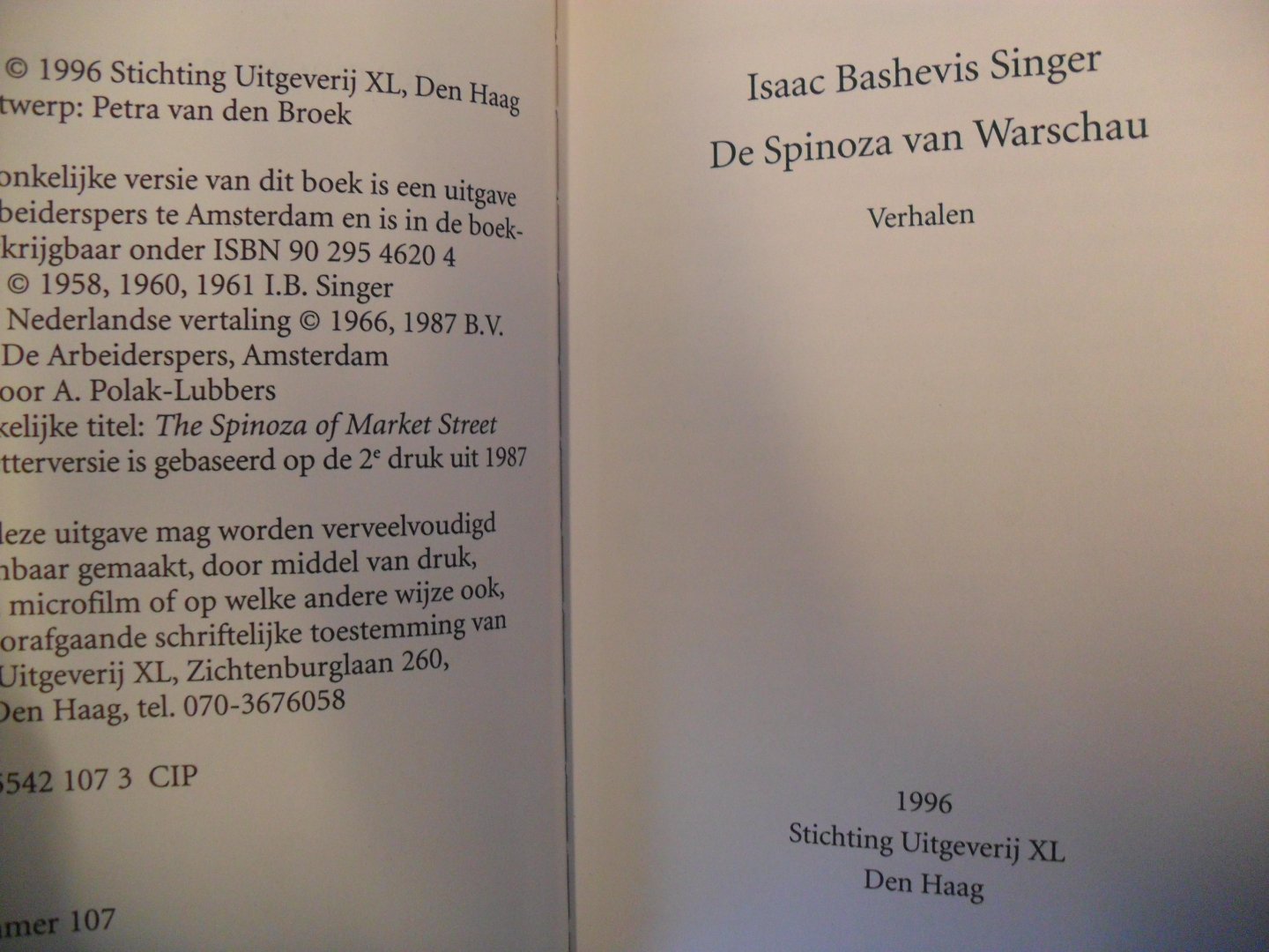 Singer Isaac Bashevis - De Spinoza van Warschau / grote letter
