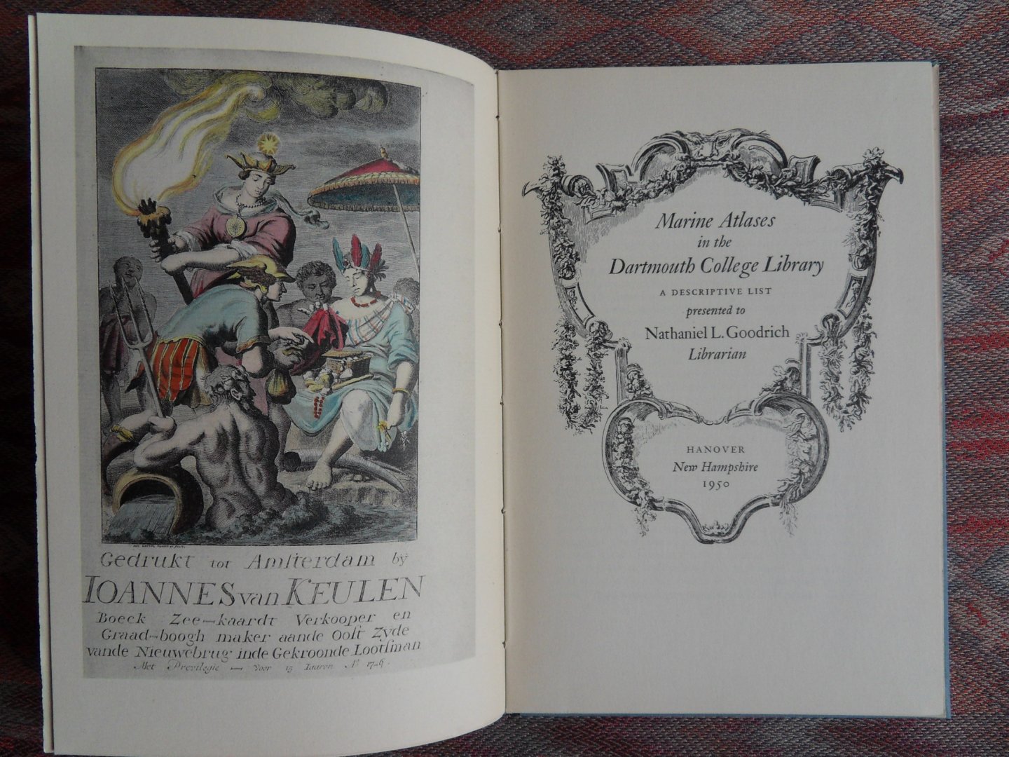 Goodrich, Nathaniel L. (presented by). - Marine Atlases in the Dartmouth College Library. - A descriptive list.