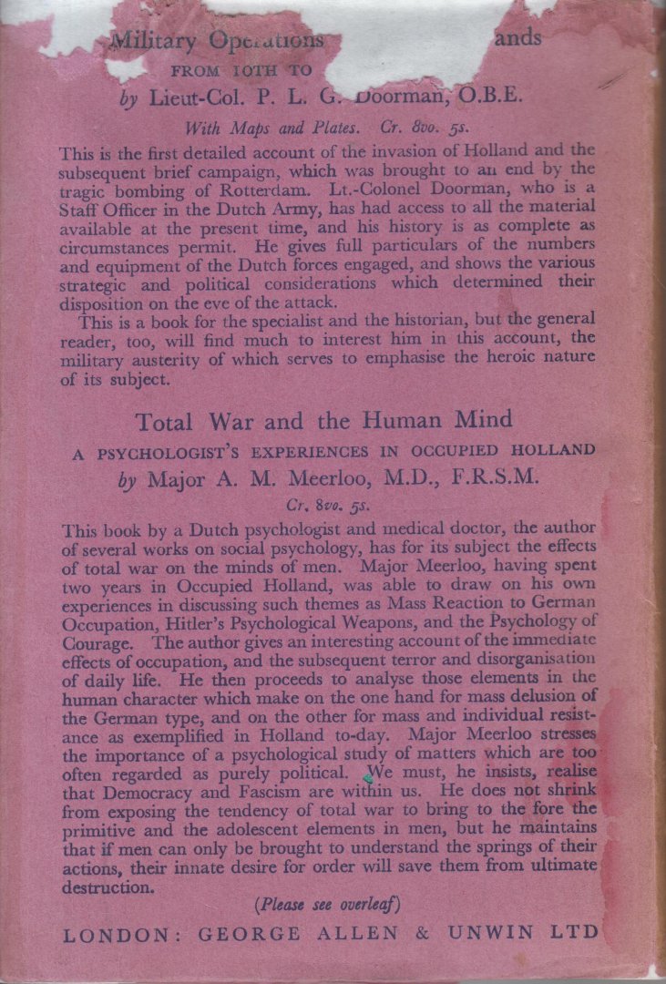Mook (Semarang, 30 mei 1894 – L'Isle-sur-la-Sorgue, 10 mei 1965), dr Hubertus Johannes (Huib) van - The Netherlands Indies and Japan - Their Relations 1940 - 1941
