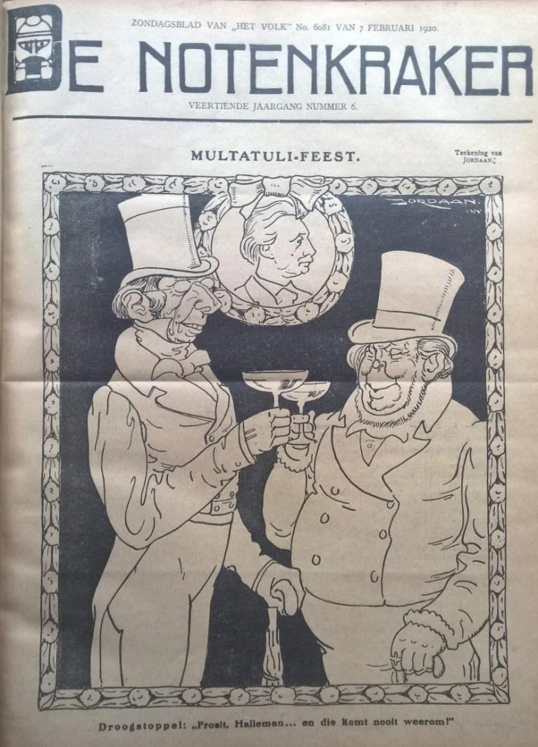 [Jong, A.M. de/Ed Polak ] (hoofdredactie) & Albert Hahn [jr.]/Leendert Jordaan/Tjerk Bottema/George van Raemdonck e.a. (beeld) - De Notenkraker, [Politiek-Satiriek Weekblad], Zondagsblad van Het Volk - Dagblad van de Arbeiderspartij. Jaargang 14, (1920)