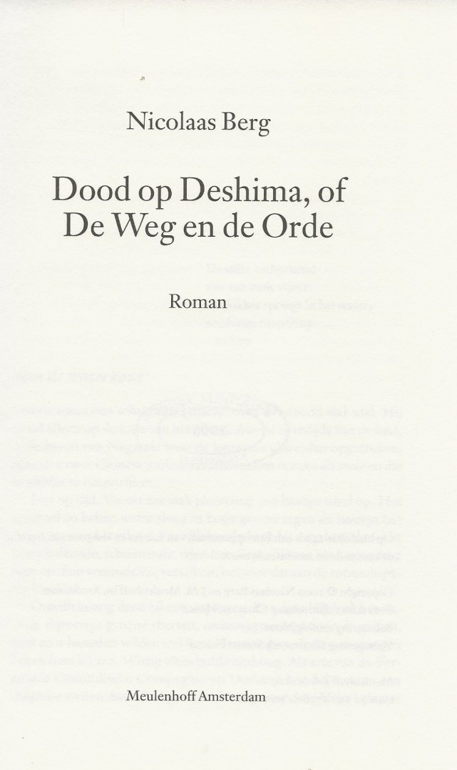 Nicolaas Berg  Foto achterzijde omslag  Chris van Houts - Dood op Deshima, of de Weg en de Orde