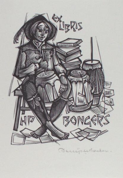 Backer, Denijs de. - Exlibris voor H.P. Bongers