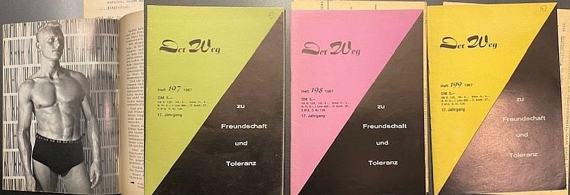 HOMOSEXUELLENZEITSCHRIFT - Der Weg zu Freundschaft und Toleranz. Eine Monatsschrift. Drei aufeinanderfolgende Nrn. 197, 198 und 199.