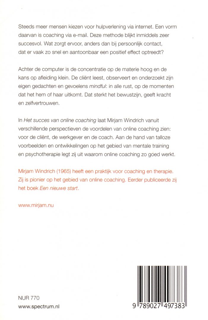 Windrich, Mirjam (ds1240) - Het succes van online coaching - Waarom het zo goed werkt
