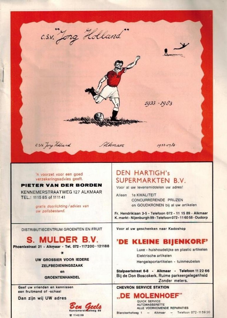  - Clubblad C.S.V. Jong Holland 1983