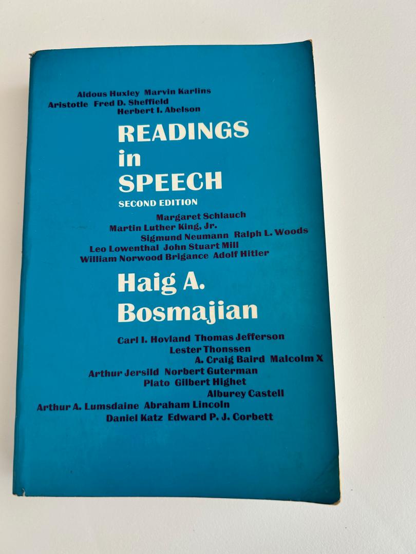 Haig A. Bosmajian - Readings in speech. Second edition