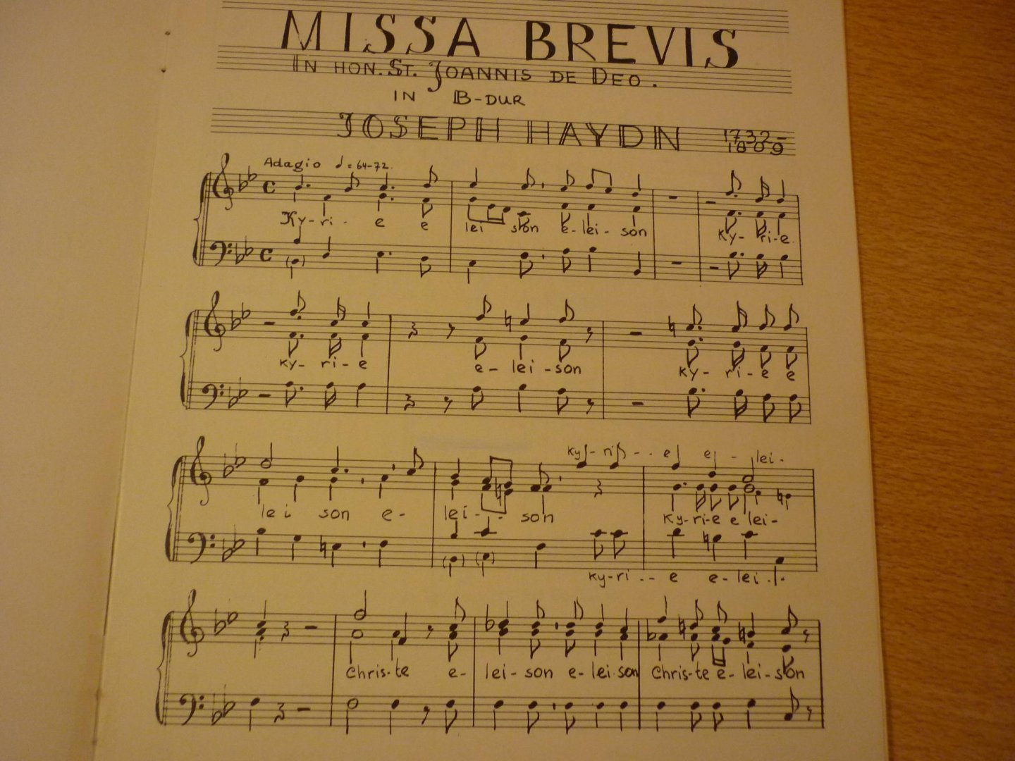 Haydn; Franz Joseph (1732-1809) - Missa Brevis I.H.STI. Johannis De Deo - in B (genannt: kleine Orgelmesse)