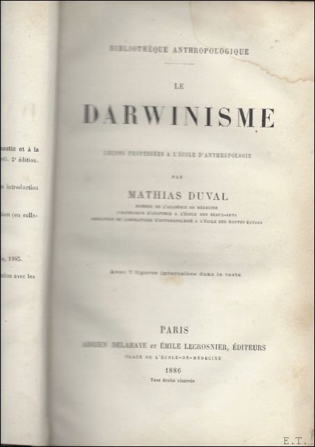 DUVAL, Mathias; - LE DARWINISME,