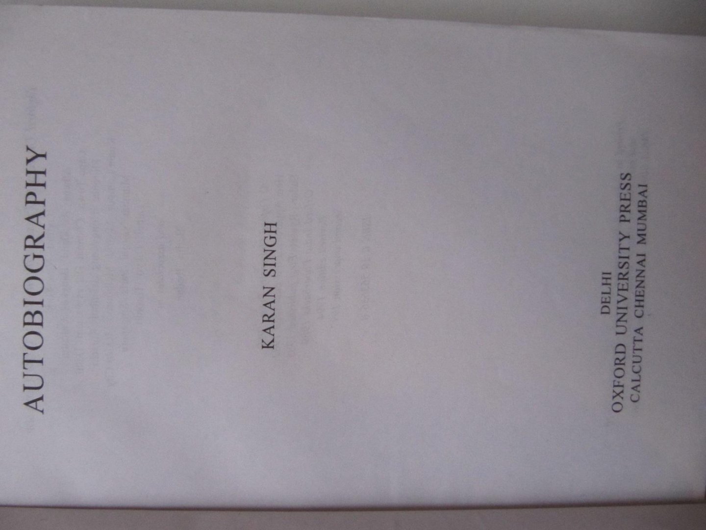 Karan Singh - Karan Singh Autobiography