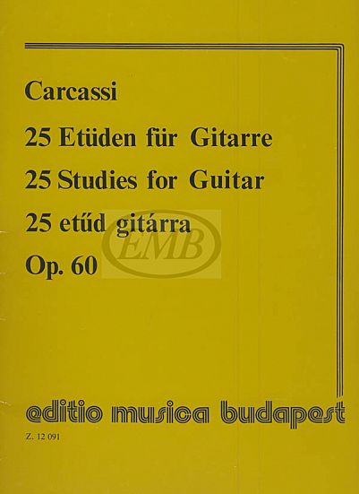 Carcassi, Matteo (bew. Zoltan Tokos) - 25 Etuden feur Gitarre - 25 Studies for Guitar