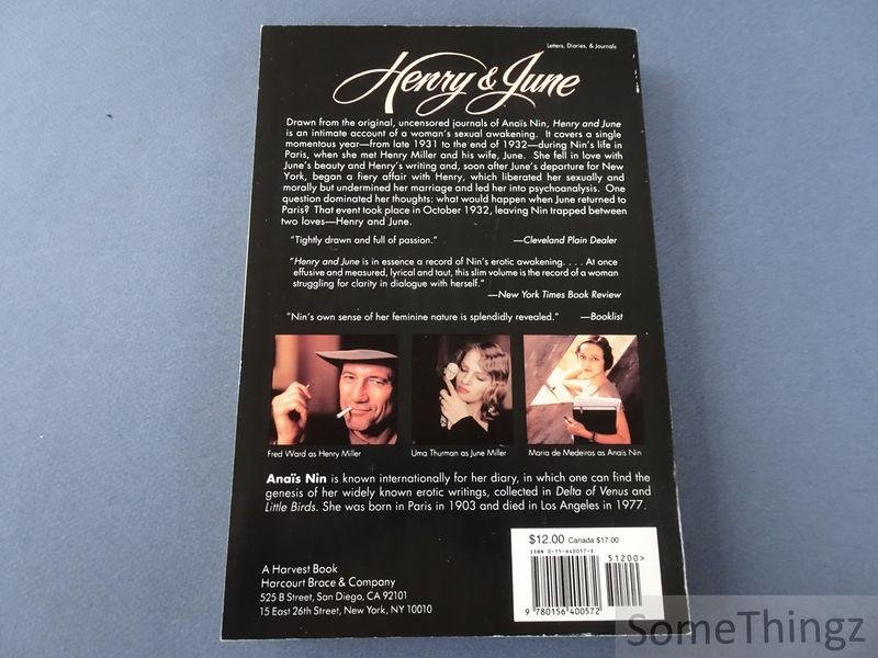Nin, Anaïs. - Henry and June: From A Journey of Love. The Unexpurgated Diary of Anaïs Nin (1931-1932).