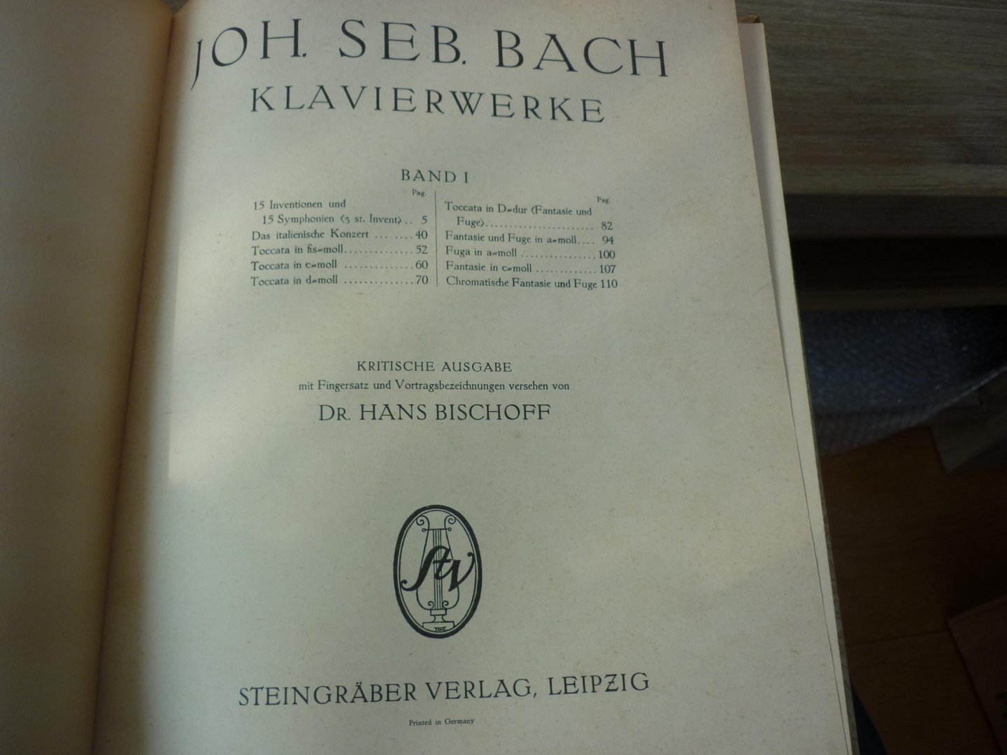 Bach; J. S. (1685-1750) - Klavierwerke; Band 1 - Krititsche Ausgabe mit Fingersatz und Vortragsbezeichnungen versehen von Dr. Hans Bischoff (Berlin, Mai 1880) voor Piano - Originele unieke uitgave!