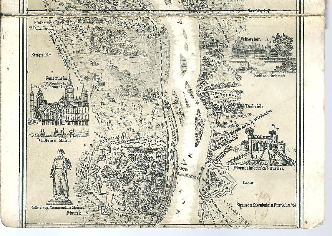 Anoniem - Oud souvenir album: Neues Taschen Panorama des Rheins : von Mainz bis Cöln : aus der Kunstanstalt von Ph. Frey & Co. In Frankfurt a. M.