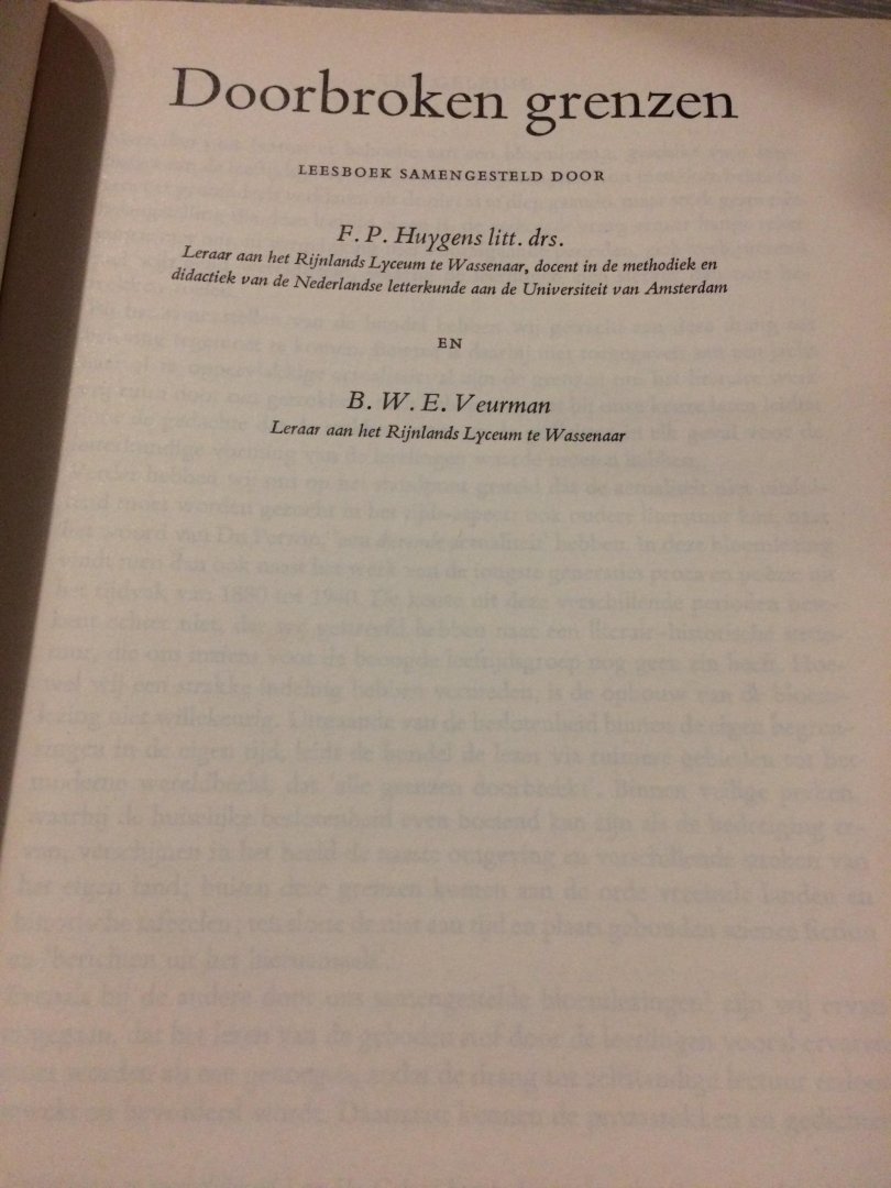 Huygens,Veurman - Doorbroken grenzen