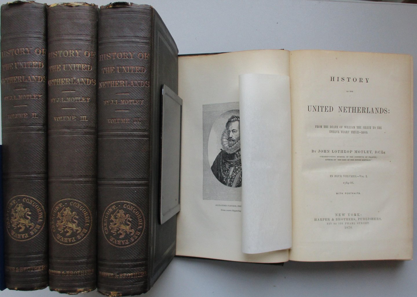 Motley, J.L. - History of the United Netherlands. 4 vols complete