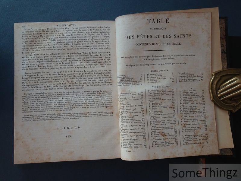 Alban Butler, Jean-François Godescard et Jean-Baptiste Bourdier-Delpuits. - Vies des Saints, ou Abrégé de l'histoire des Pères, des Martyrs et autres Saints, pour tous les Jours de l'Année. Tome premier et Tome second.