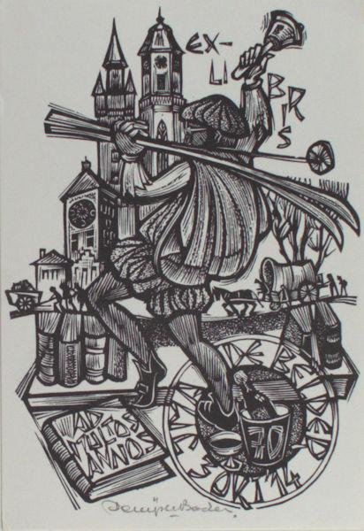 Backer, Denijs de. - Exlibris voor Ejma de Belder.